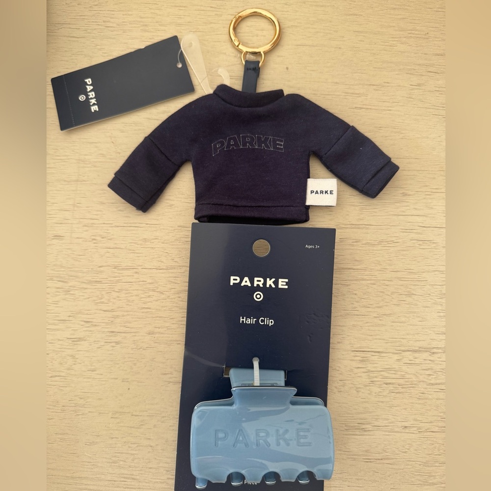 Sweatshirt Keychain and blue hair clip bundle - Parke x Target Navy Blue NWT